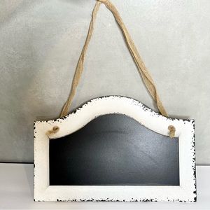 NEW Wooden Hanging Chalkboard Message Board Chalk Pen Farmhouse Distressed White